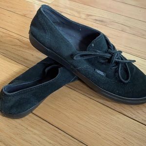Black genuine suede Vans